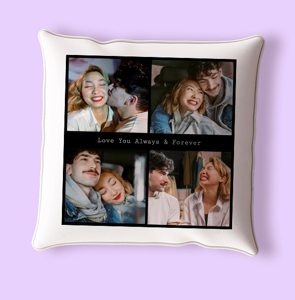 Love You Always & Forever Multi Photo Cushion | Funky Pigeon