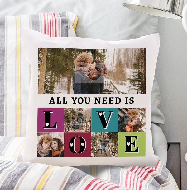 All you need is Love Photo Collage Cushion