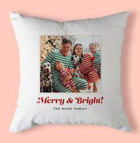Tap to view Merry & Bright Family Photo Cushion