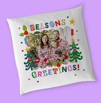 Tap to view Seasons Greetings Photo Christmas Cushion
