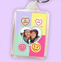 Tap to view Swizzels Love Hearts Be Happy Keyring