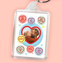 Tap to view Swizzels Love Heart Dad Photo Upload Keyring