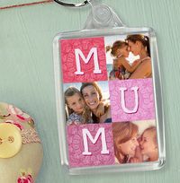 Tap to view Mum Pink Photo Collage Keyring