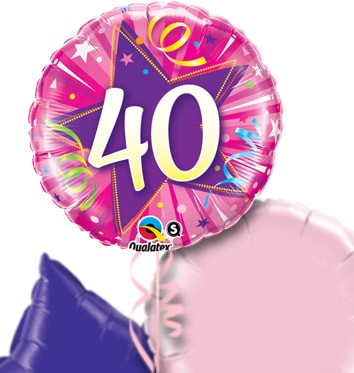 ZDISC Pink 40th Birthday Balloon Bouquet