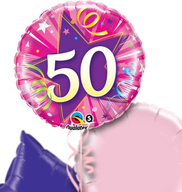 ZDISC Pink 50th Birthday Balloon Bouquet