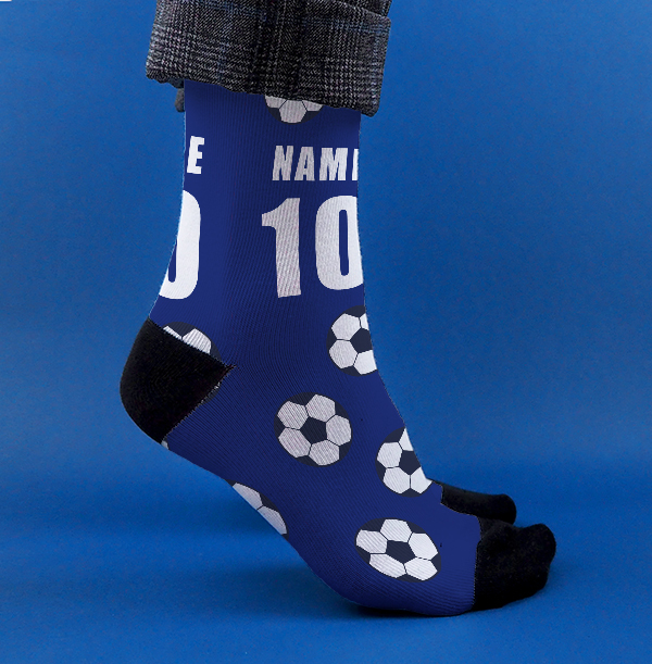 Football Name and Number Novelty Personalised Socks