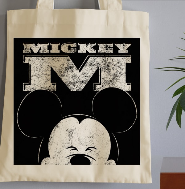 ZDIC - OUT OF LICENSE Mickey Mouse Personalised Initial Tote Bag