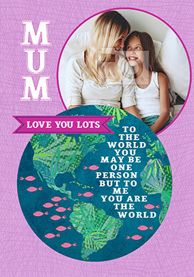 Mum - The World To Me Photo Card
