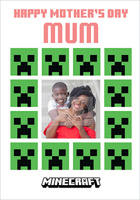 Minecraft Photo Mother's Day Card