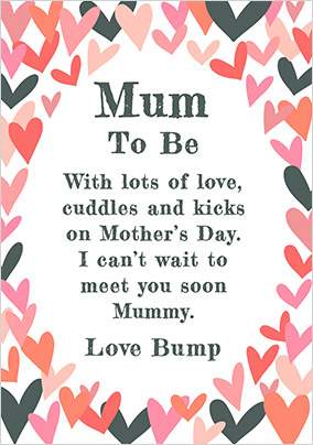 Mum To Be Hearts Personalised Mother's Day Card