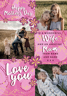 Wife and Mum Mother's Day Photo Card