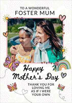 Wonderful Foster Mum Photo Card