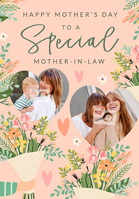Special Mother-in-Law Floral Photo Card