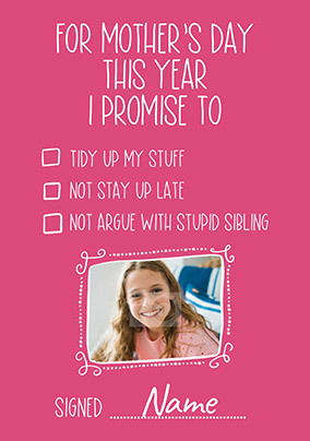 Mother's Day Promise photo card