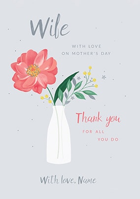 Wife On Mother's Day Personalised Card