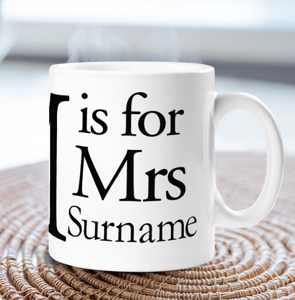 M is for Mrs Personalised Mug