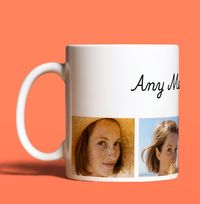 Tap to view Personalised Mug - 4 Multi Photo Upload Bottom  with Text White