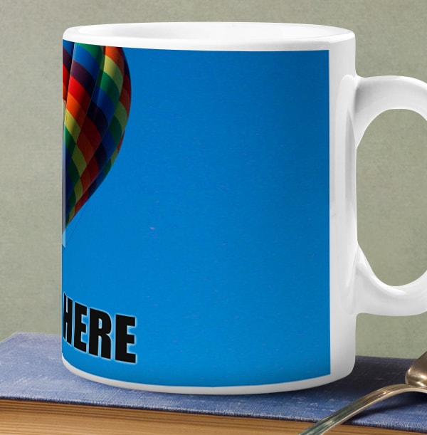 Personalised Mug - Full Photo Upload Bold Black Text