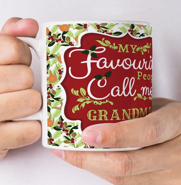 Grandma Personalised Photo Christmas Mug