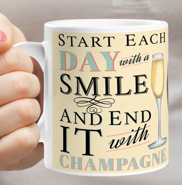 Personalised Champagne Mug - End Each Day