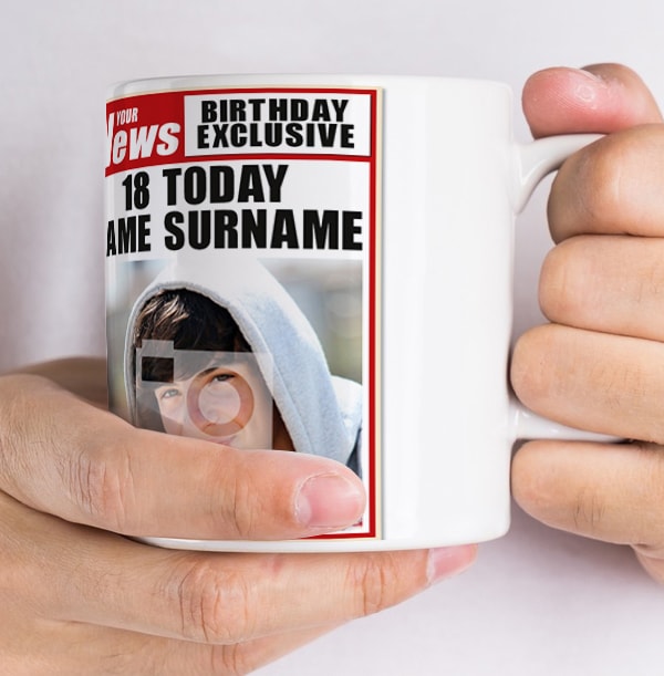 18th Birthday - Newspaper Spoof Personalised Mug