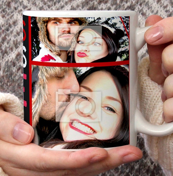 Christmas Kisses Photo Collage Mug