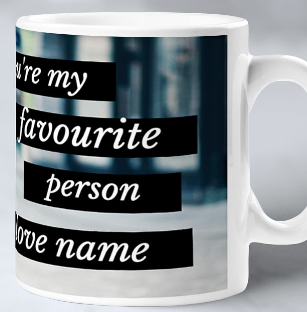 Photo Mug With Black Text Banners