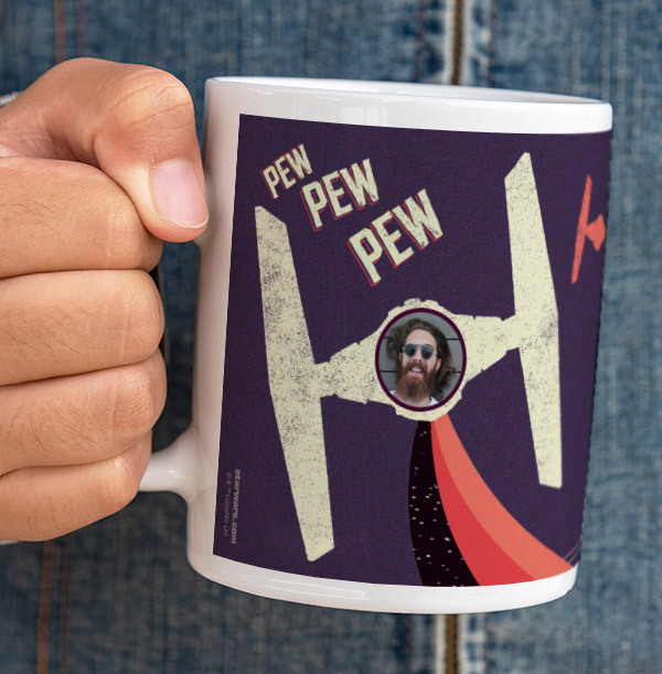 Star Wars Pew Pew Pew Personalised Photo Mug