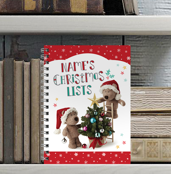 Christmas List Barley Bear Personalised Notebook