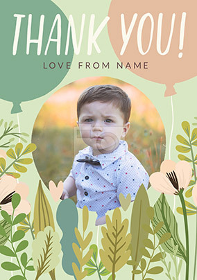 Thank You Christening Photo Card