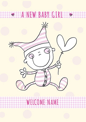 Cute Characters - New Baby Card Baby Girl