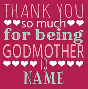 Thank You For Being Godmother Card