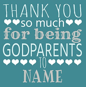 Thank You For Being Godparents Card