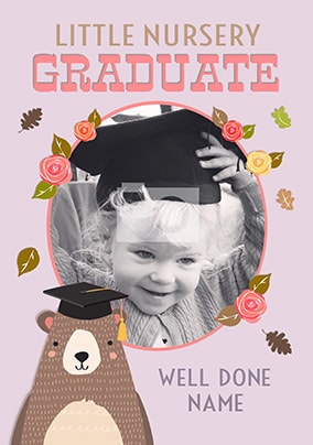 Little Nursery Graduate Girls Photo Card