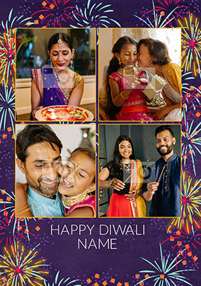Happy Diwali Four Photo Card
