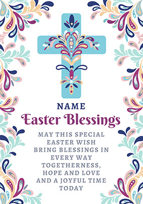 Folklore Easter Blessings Card - Cross