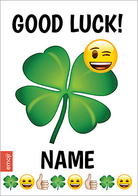 Four Leaf Clover Emoji Card