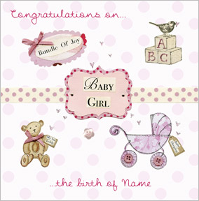 Prestige New Baby Girl Card