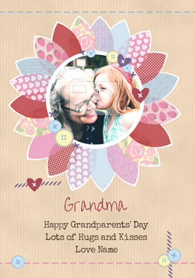 Patchwork - Grandparents' Day Card Love & Hugs Photo Upload