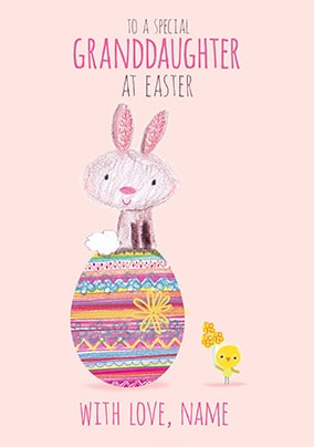 Granddaughter At Easter Personalised Card