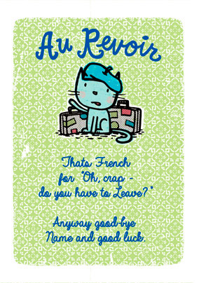 Au Revoir Leaving Card - Cat