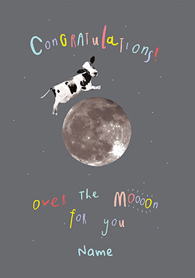 Over the Moon Congratulations Card