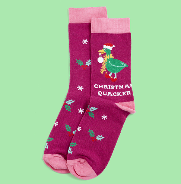 Christmas Quacker Socks Size 4-8