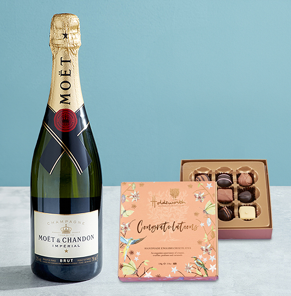 Congratulations Champagne and Chocolates Gift Set