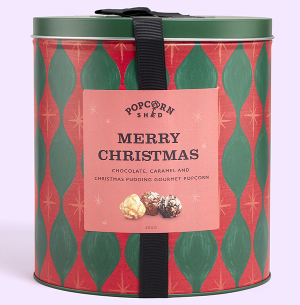 Merry Christmas Popcorn Tin