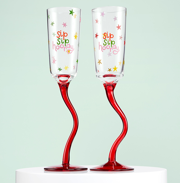 Sip Sip Hooray Flute Glasses