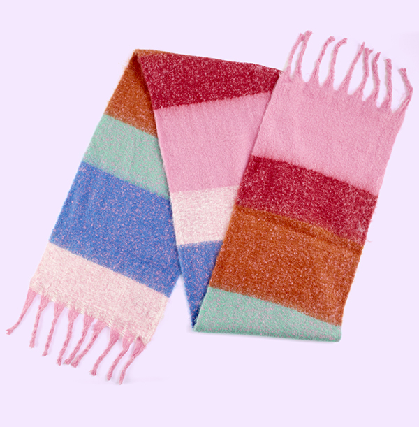 Soft Winter Colourblock Scarf