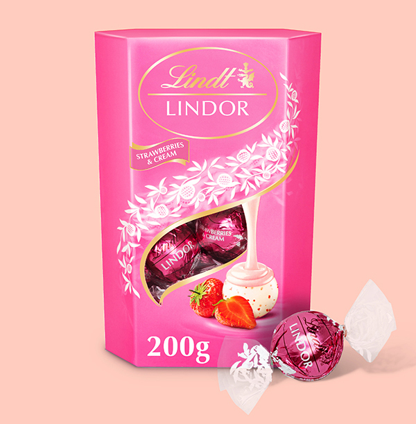 Lindt Lindor Strawberries & Cream Chocolate Truffles Box