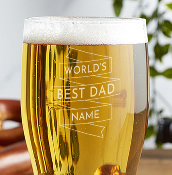 Engraved Pint Glass - World's Best Dad