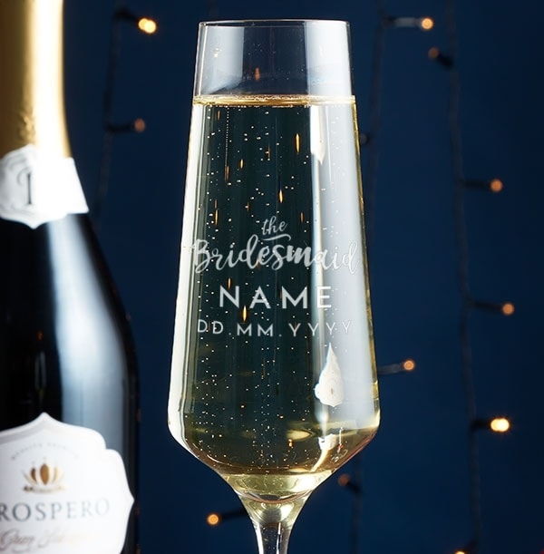 Personalised Bridesmaid Champagne Glass